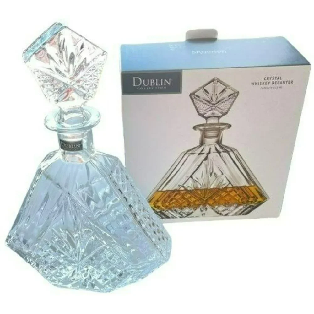 Dublin Collection Triangular‎ Crystal Wine Whiskey Liquor Decanter 610ml